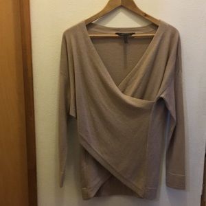 BCBGMAXAZRIA Florinda crossover merino wool sweater XXS